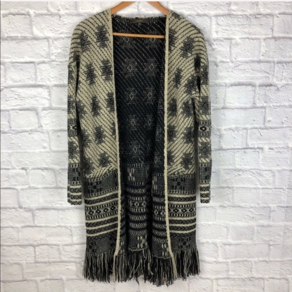 MaxSport Aztec Oatmeal & Black Fringe Duster
